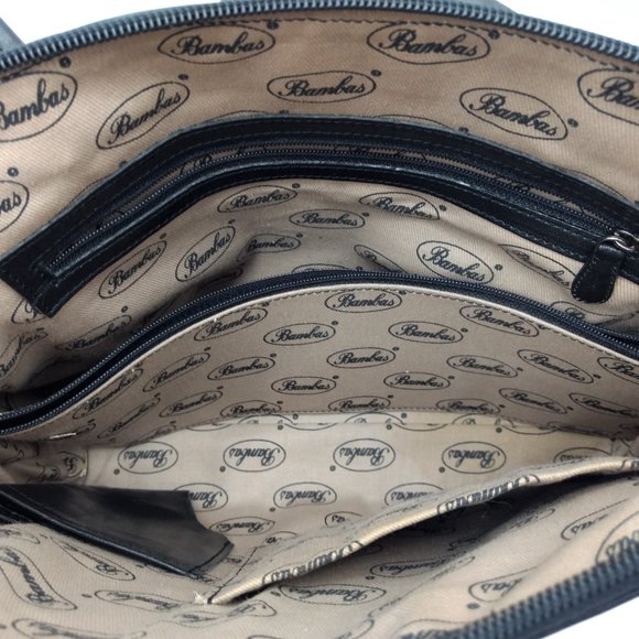 BAMBUS‎ Women's Brown Leather Art Double Strap Purse Shoulder Bag - Picture 8 of 16